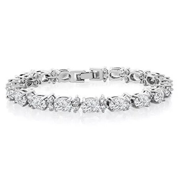 New Womens Diamond Cubic Zirconia Tennis Bracelet - Picture 1 of 2